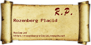 Rozenberg Placid névjegykártya